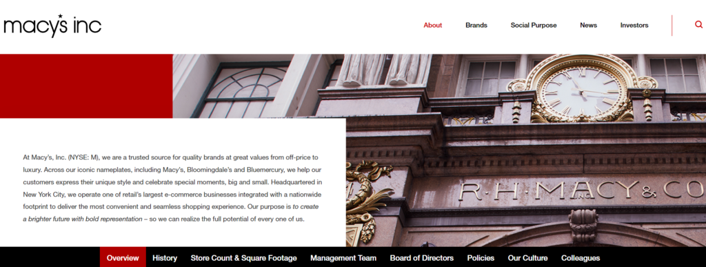 About Page eCommerce page